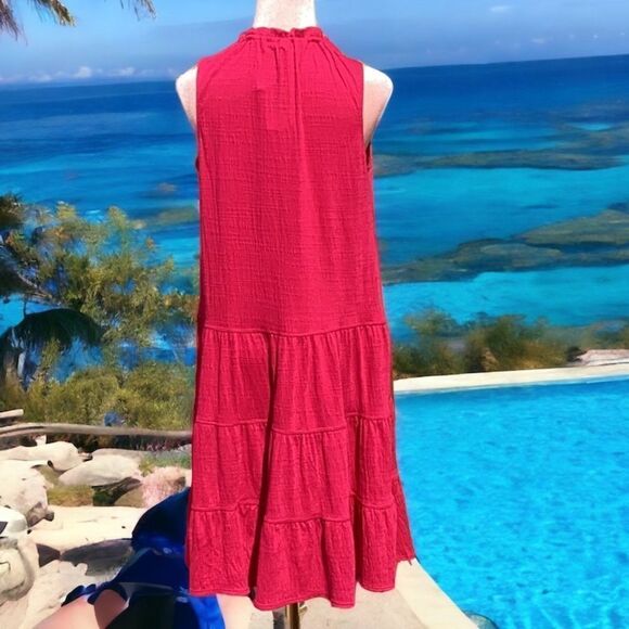 MAX STUDIO NWT WOMENS DRESS COVER UP SWIMWEAR BERRY PINK EXTRA SMALL SLEEVELESS - Picture 4 of 6